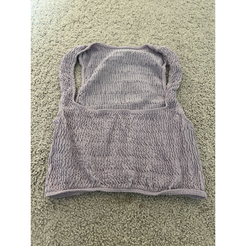 Urban Outfitters Out From Under Womens Tank Crop Top Shirred Purple Size M/L